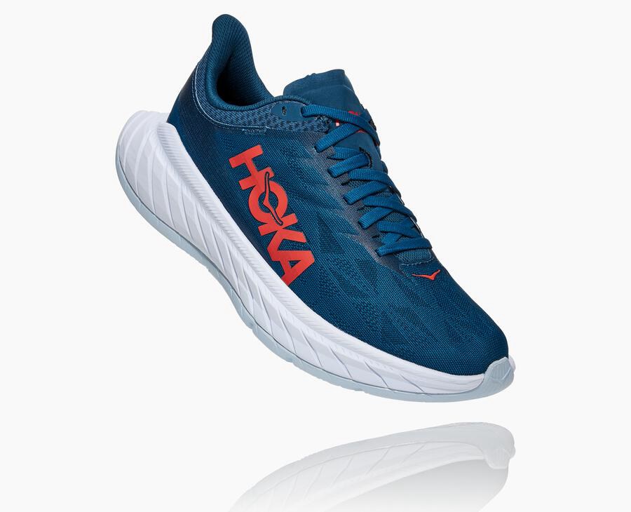 Running Shoes Womens - Hoka One One Carbon X 2 - Navy/White - ZPRLFOW-50